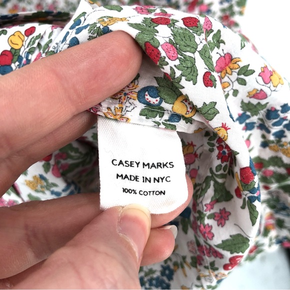 CASEY MARKS Jaime Dress in Summer Orchard 100% Cotton Sundress NYC Floral Fruits - Picture 6 of 9